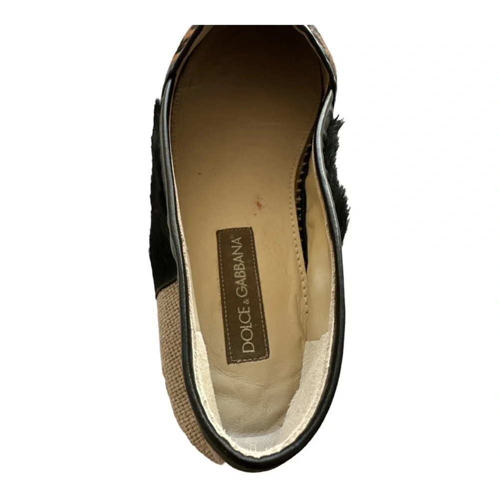 Dolce & Gabbana Women's Flats Leopard-print fabric Espadrilles Sz. 11